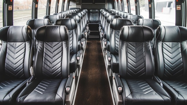 56 passenger charter bus inside spokane valley