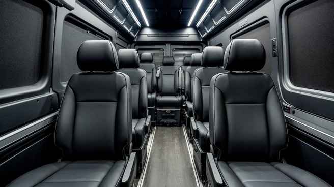 bellevue sprinter van with driver interior